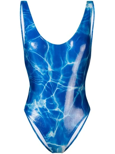 Shop Filles À Papa Filles A Papa Pool Water Print Swimsuit - Blue