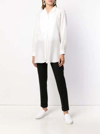 Shop Kristensen Du Nord Revere Collar Shirt In White