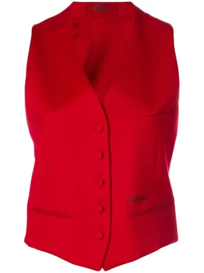 Shop Styland Tailored Suit Waistcoat In Red