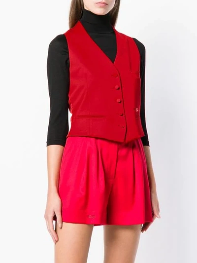 Shop Styland Tailored Suit Waistcoat In Red