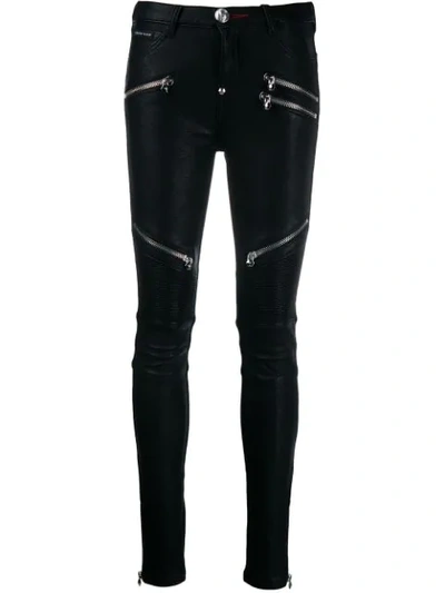 Shop Philipp Plein Skinny Trousers In Black