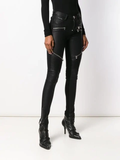 Shop Philipp Plein Skinny Trousers In Black