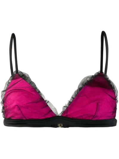 Shop Mc2 Saint Barth Tulle Layered Bikini Top - Pink