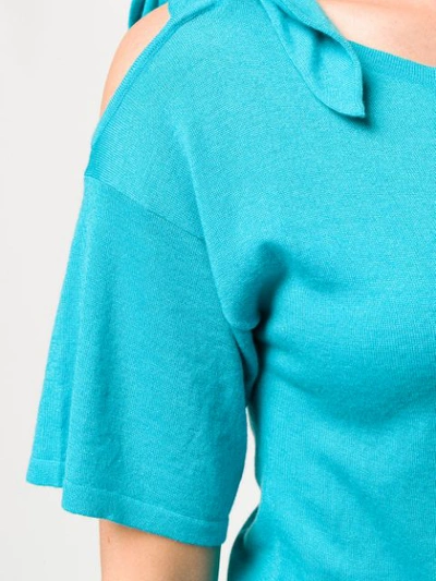 Shop Autumn Cashmere Shortsleeved Sweater In Blue