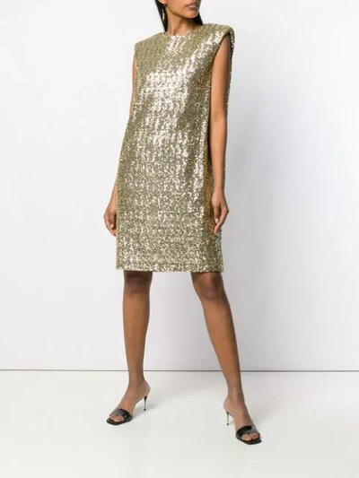 Shop Gianluca Capannolo Sequinned Cocktail Dress In Gold