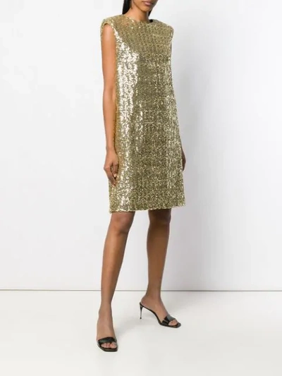 Shop Gianluca Capannolo Sequinned Cocktail Dress In Gold