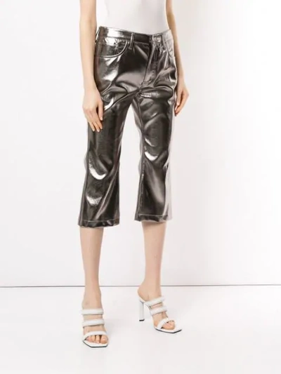 Shop We11 Done Capri Trousers In Silver