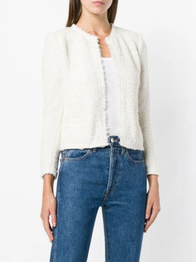 Shop Iro Fitted Shearling Jacket - White