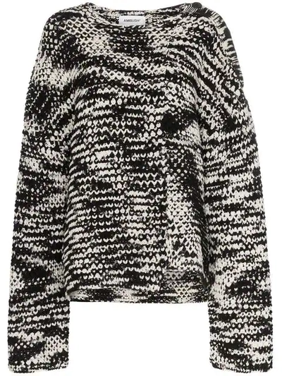 AMBUSH WAVES KNITTED OVERSIZED SWEATER - 黑色