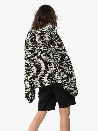 AMBUSH WAVES KNITTED OVERSIZED SWEATER - 黑色