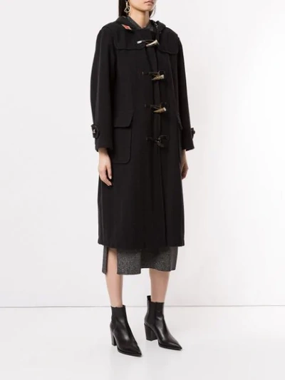 Pre-owned Burberry Toggle-fastening Coat In Black