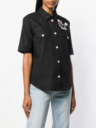 Shop Love Moschino College Doll Patch Shirt In Black