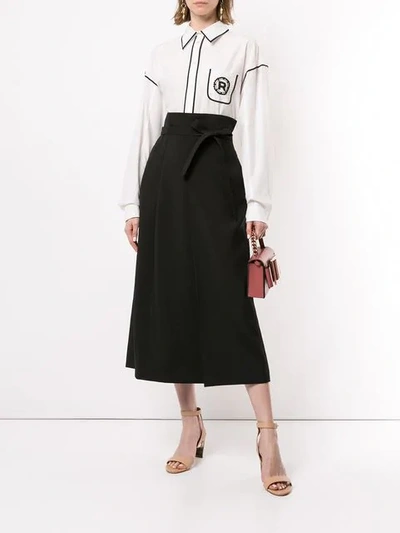 Shop Rochas Wrap Midi Skirt In Black