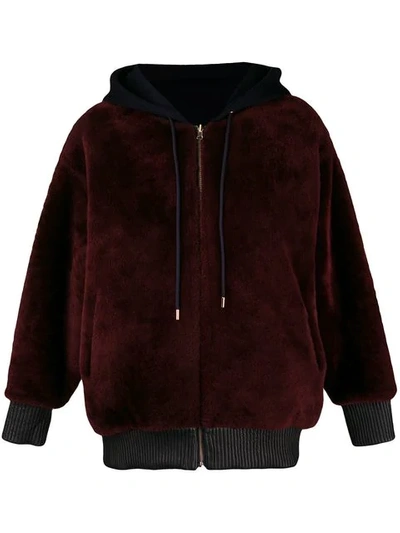 Shop Liska Hooded Zipped Jacket In Red