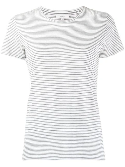 VINCE 条纹T恤 - 白色
