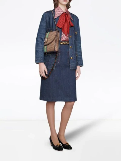 Shop Gucci Oversized Denim Jacket In Blue