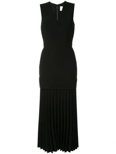 Shop Dion Lee Linear Pleat Dress In Black
