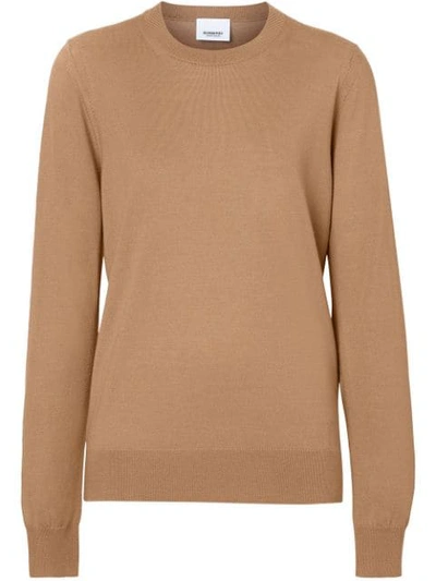 Burberry Bempton Vintage Check Elbow Patch Merino Wool Sweater In Brown ModeSens