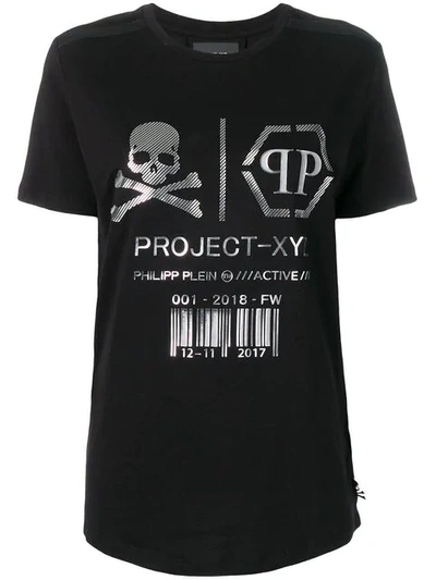 Shop Philipp Plein Xyz Skull And Plein T In Black