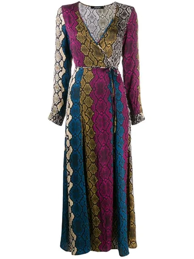 ANDAMANE SNAKE PRINT MAXKI DRESS - 粉色