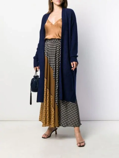 Shop Mes Demoiselles Relaxed Long Cardigan In Blue