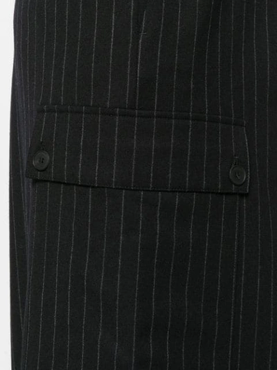 Shop Jw Anderson Cropped Pinstripe Trousers In Black