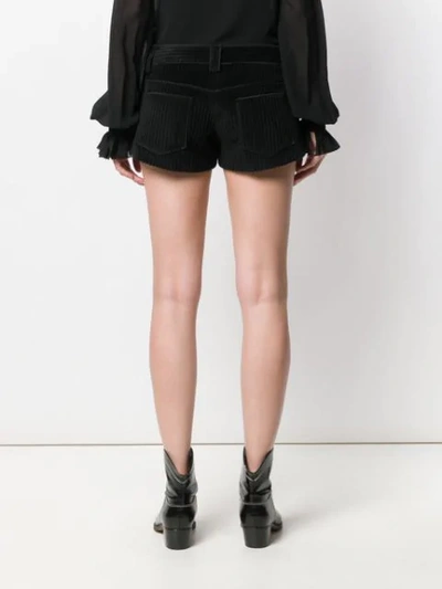 Shop Saint Laurent Vintage Corduroy Micro Shorts In Black