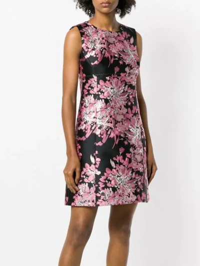 Shop Dolce & Gabbana Floral Embroidered Shift Dress In Pink