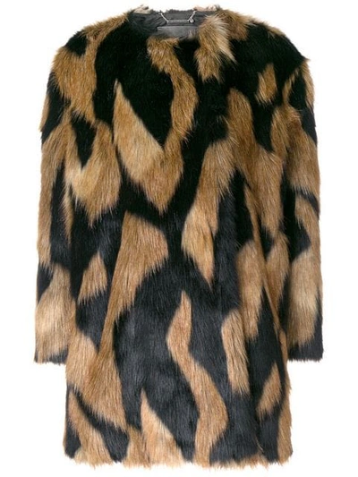 Shop Givenchy Spotted Furry Coat In Neutrals