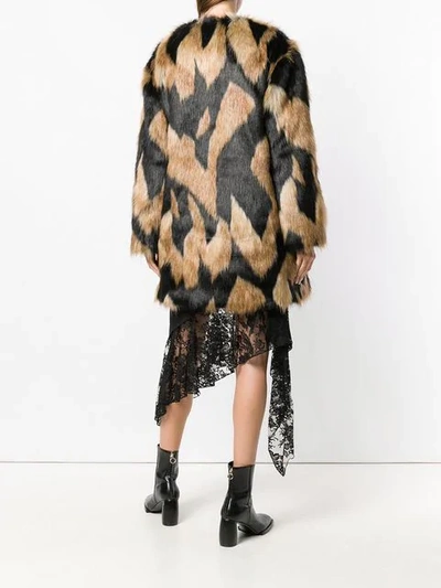 Shop Givenchy Spotted Furry Coat In Neutrals