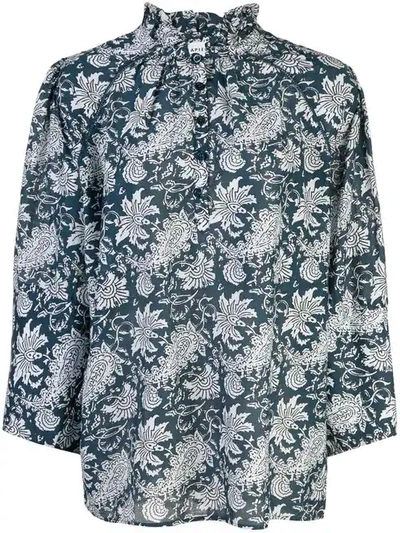 Shop Apiece Apart Floral Print Blouse In Blue