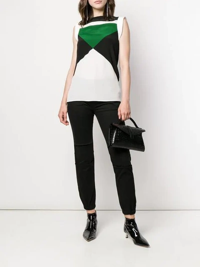 GIVENCHY GEOMETRIC PANELLED SLEEVELESS TOP - 白色
