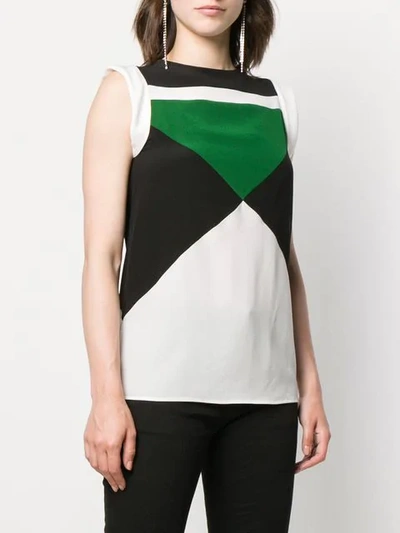 GIVENCHY GEOMETRIC PANELLED SLEEVELESS TOP - 白色