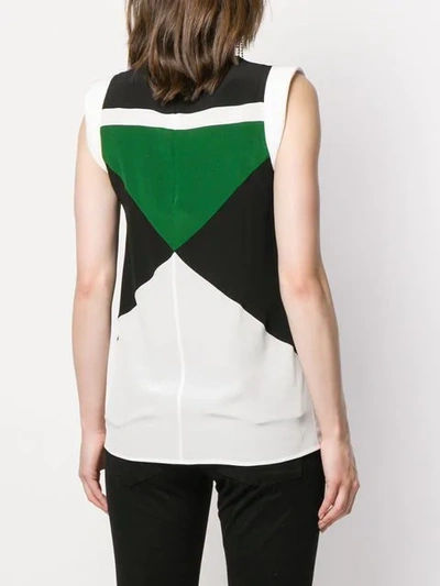 GIVENCHY GEOMETRIC PANELLED SLEEVELESS TOP - 白色