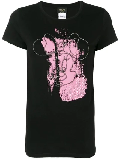 Shop Liu •jo Liu Jo Liu Jo + Disney Embellished Minnie Mouse T-shirt - Black