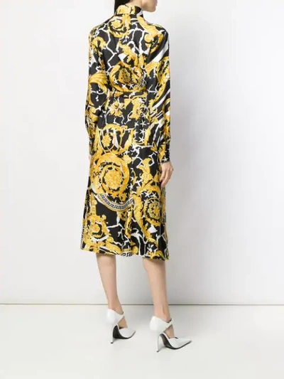 VERSACE BAROQUE MID-LENGTH SHIRT DRESS - 金色