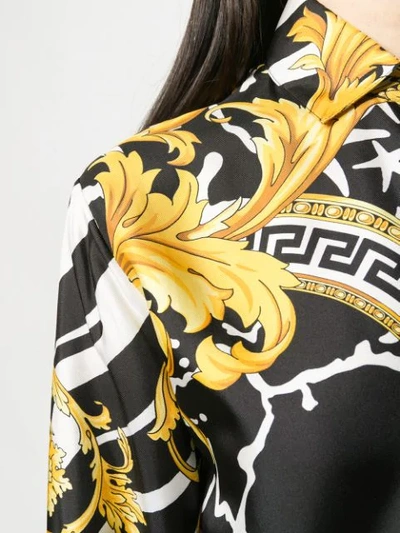 Shop Versace Baroque Mid-length Shirt Dress In Gold