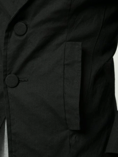 Shop Yohji Yamamoto Vintage Peaked Lapels Fitted Jacket - Black
