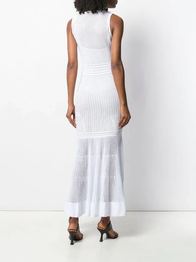 Shop Roberto Cavalli Jacquard Knit Dress In White