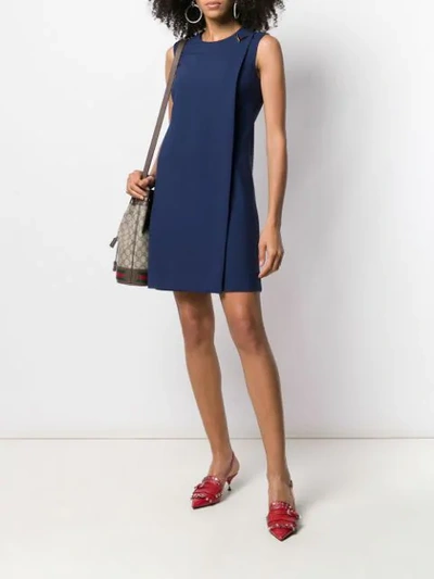 Shop Valentino V Hardware Shift Dress In Blue