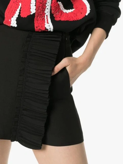 Shop Valentino Ruffle Trim Skort In Black