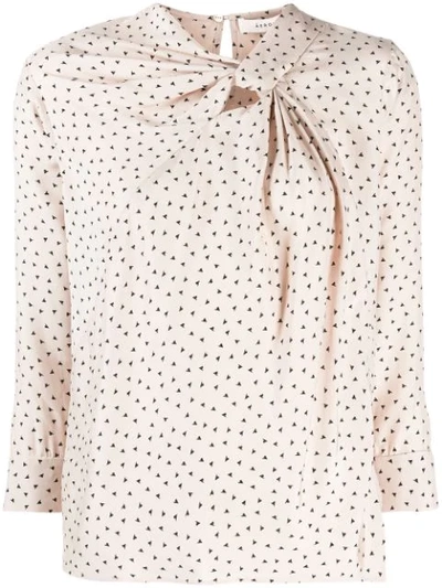 Shop Aeron Áeron Patterned Twist Front Blouse - Neutrals