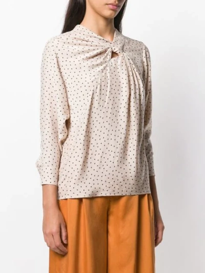 Shop Aeron Áeron Patterned Twist Front Blouse - Neutrals