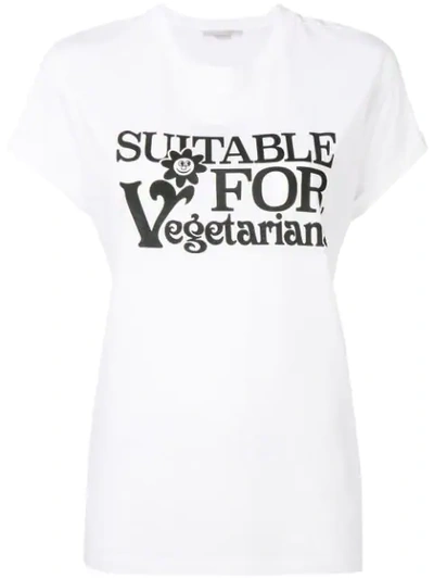 STELLA MCCARTNEY SUITABLE FOR VEGETARIANS印花T恤 - 白色