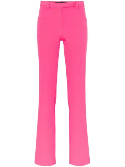 Shop Versace Slim Leg Tailored Trousers In Pink