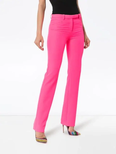 Shop Versace Slim Leg Tailored Trousers In Pink