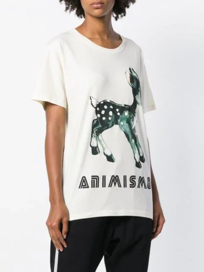 Shop Gucci Bambi Animismo T-shirt In Neutrals