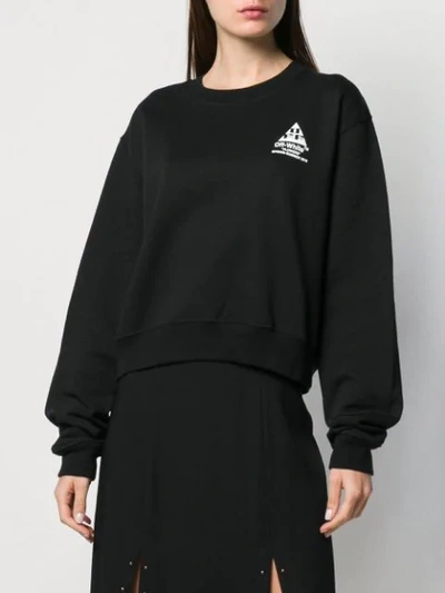 Shop Off-white 'flowers' Logo Embroidered Sweatshirt In Black