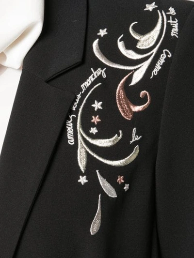 Shop Cinq À Sept Estelle Embroidered Blazer In Black