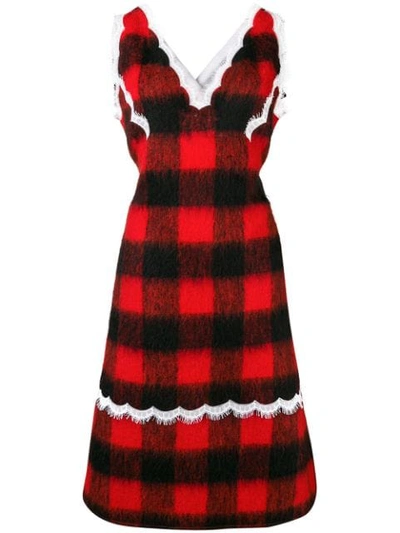 Calvin Klein 205w39nyc Check Apron Dress In Black